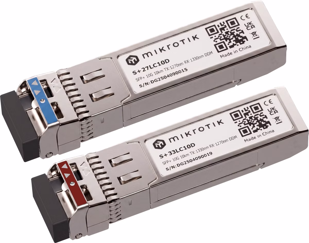 MikroTik S+2733LC10D, Pár SFP+ BiDi 10G SM 10km, Single LC-connector
