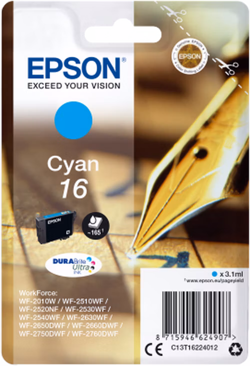 Epson Singlepack Cyan 16 DURABrite Ultra Ink