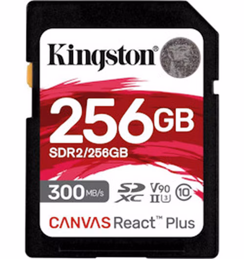 Kingston 256GB Canvas React Plus SDXC UHS-II 300R/260W U3 V90 pre Full HD/4K/8K