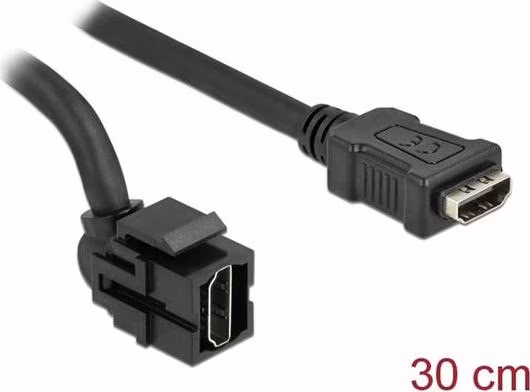 Delock Keystone modul HDMI samice 250° > HDMI samice s kabelem černá