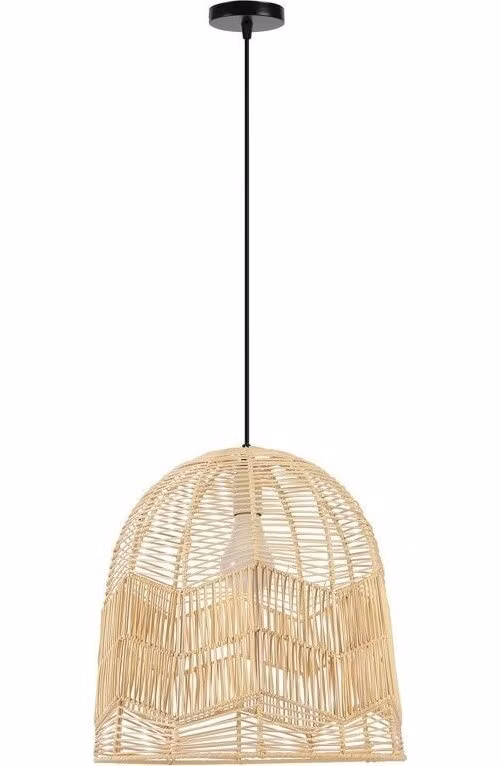 IMMAX BOHO PELO designové závěsné svítidlo, D40cm, E27, přírodní ratan