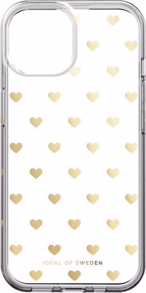 iDeal Fashion Clear Case MagSafe iPhone 13/14/15 Golden Hearts