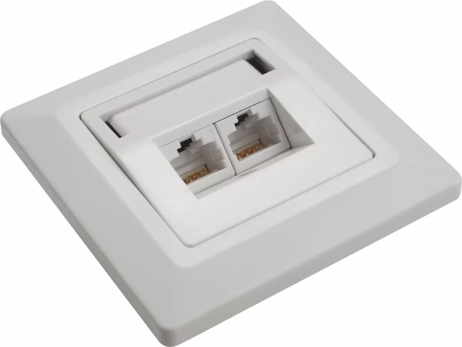 Solarix zásuvka CAT6 UTP 2 x RJ45 pod omítku bílá SX9