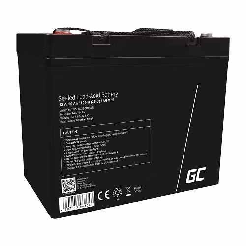 Green Cell AGM VRLA 12V 50Ah maintenance-free battery for boats, scooters, camper vans, wheelchairs, lawnmower