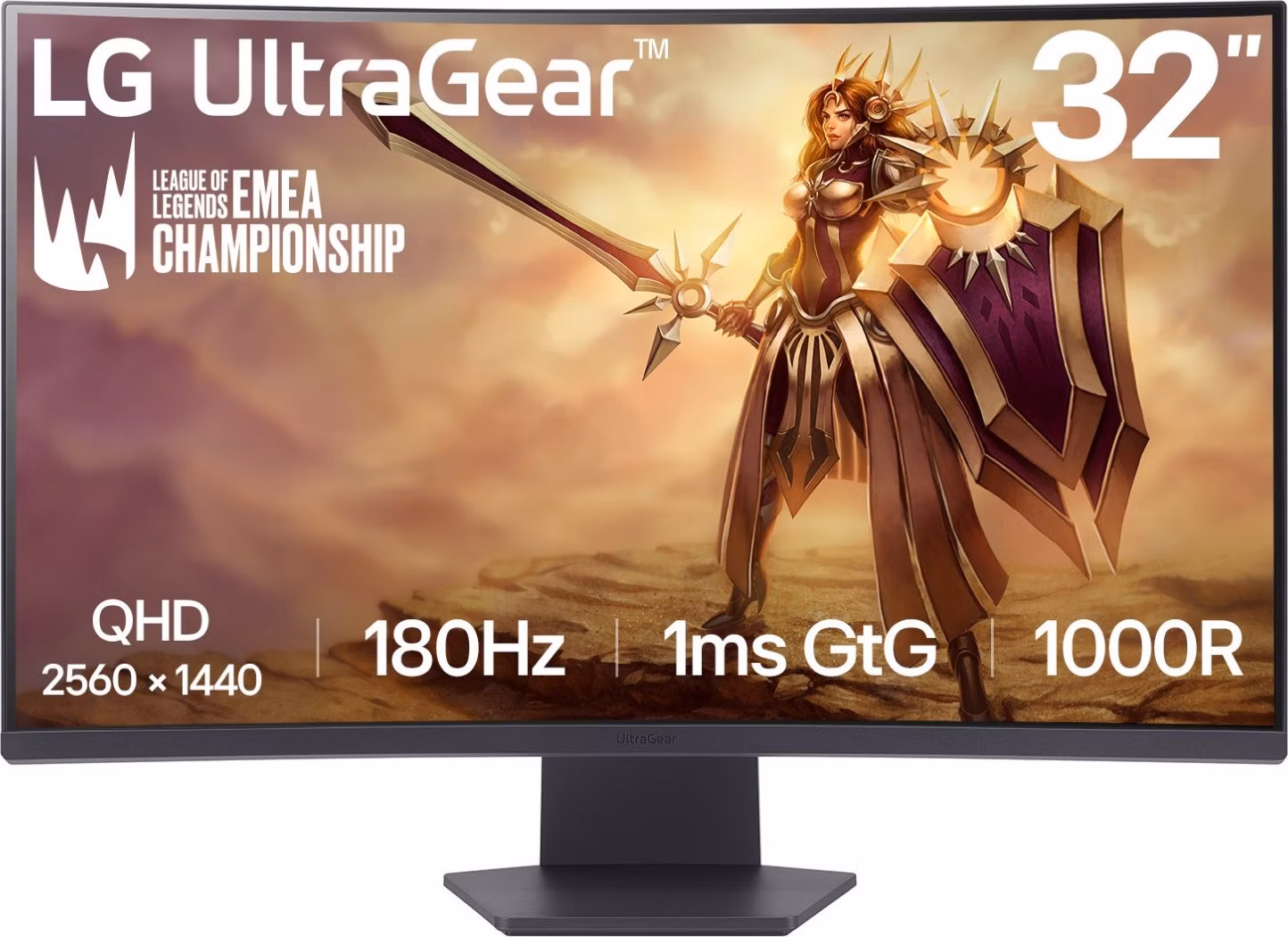 LG 32GS60QC-B gaming curved 32" VA 2560x1440/300cd/1ms/3000:1/180Hz/2xHDMI/DP/HDR10/FreeSync/sRGB/Flicker Safe/Tilt/VESA