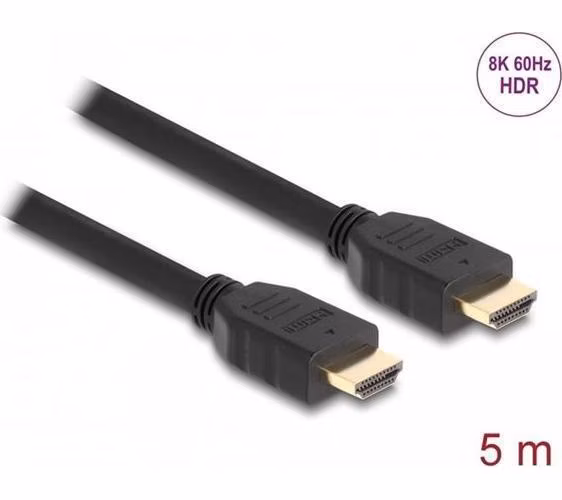 Delock High Speed HDMI kabel, 48 Gbps, 8K 60 Hz, černý, 5 m