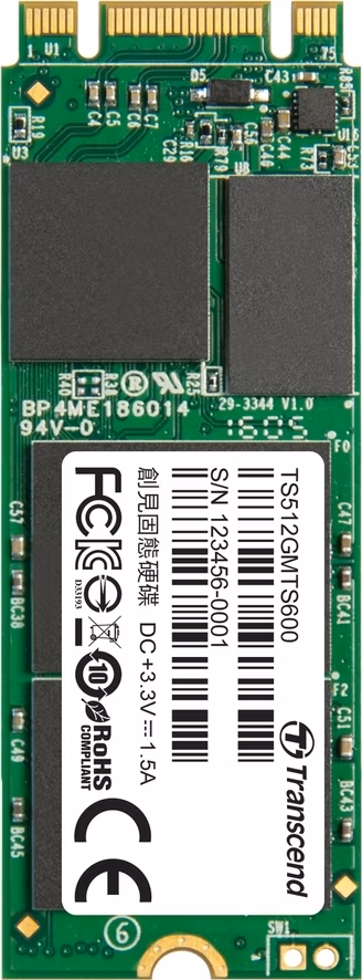TRANSCEND MTS600 512GB SSD disk M.2 2260, SATA III (MLC), tray