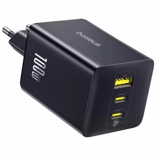 Baseus EnerFill FE11 Fast Nabíjačka USB-A + USB-C + USB-C 100W Cosmic Black