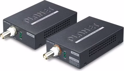 Planet LRP-101C-KIT, COAX PoE extender 10/100Base-TX, 802.3at-30W,EFT+ESD, dosah 1km, -20 až 70°C
