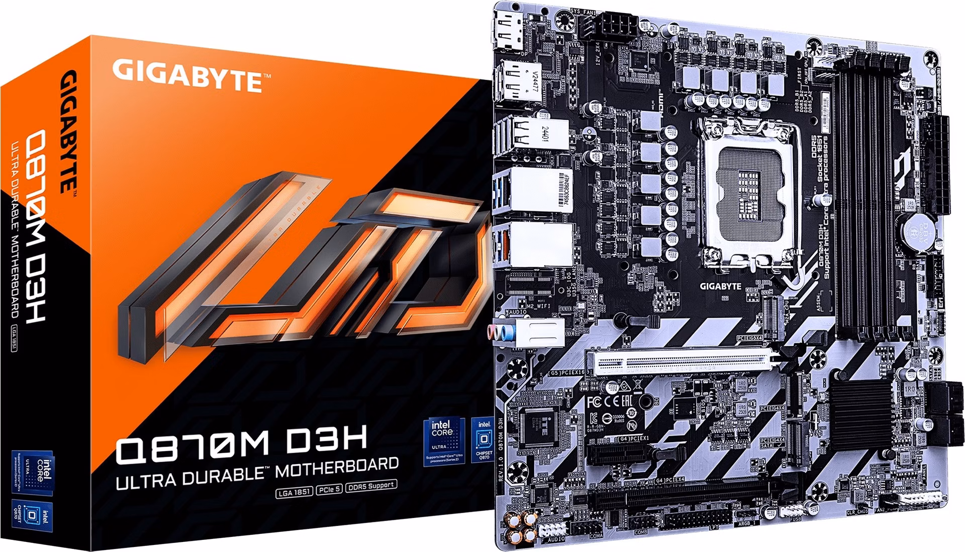 GIGABYTE MB Q870M D3H, Intel Q870, 4xDDR5, DP, HDMI, mATX