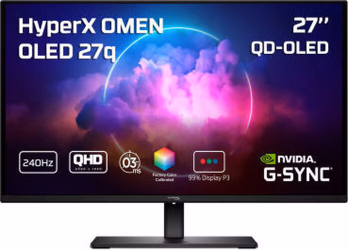 HyperX OMEN 27q QHD 240Hz 27"/2560x1440 OLED QHD/16:9/200cd/1ms/1xDP/2xHDMI/VESA/výškově stavitelný/pivot/black