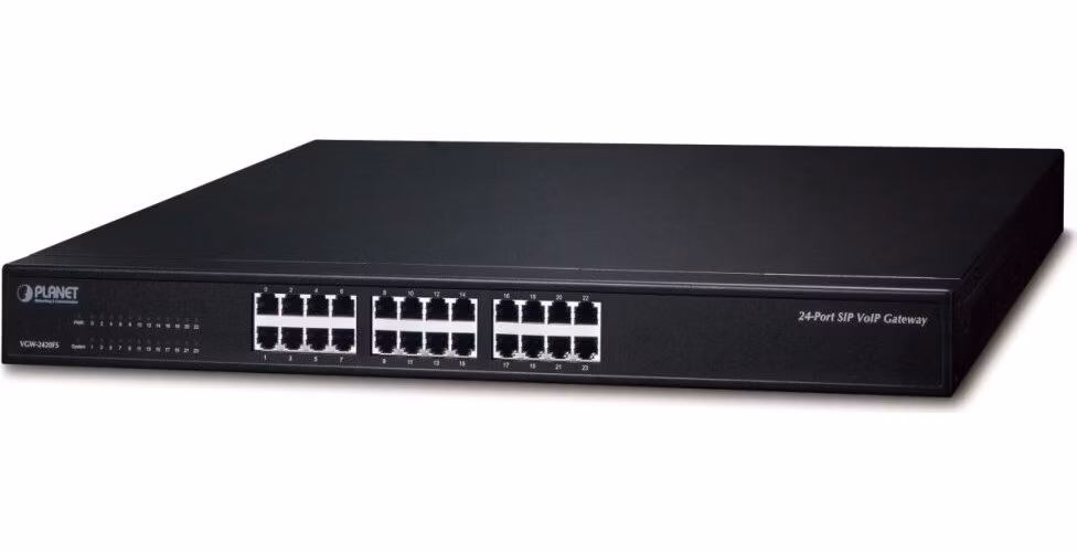 Planet VGW-2420FS VoIP gateway, 24x FXS, SIP, CallerID, Fax, Hotline, firewall, SNMP, SSH/TLS, QoS