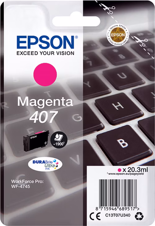 Atramentová kazeta EPSON série WF-4745 "Keyboard" L Magenta 1900 str. (20,3 ml)