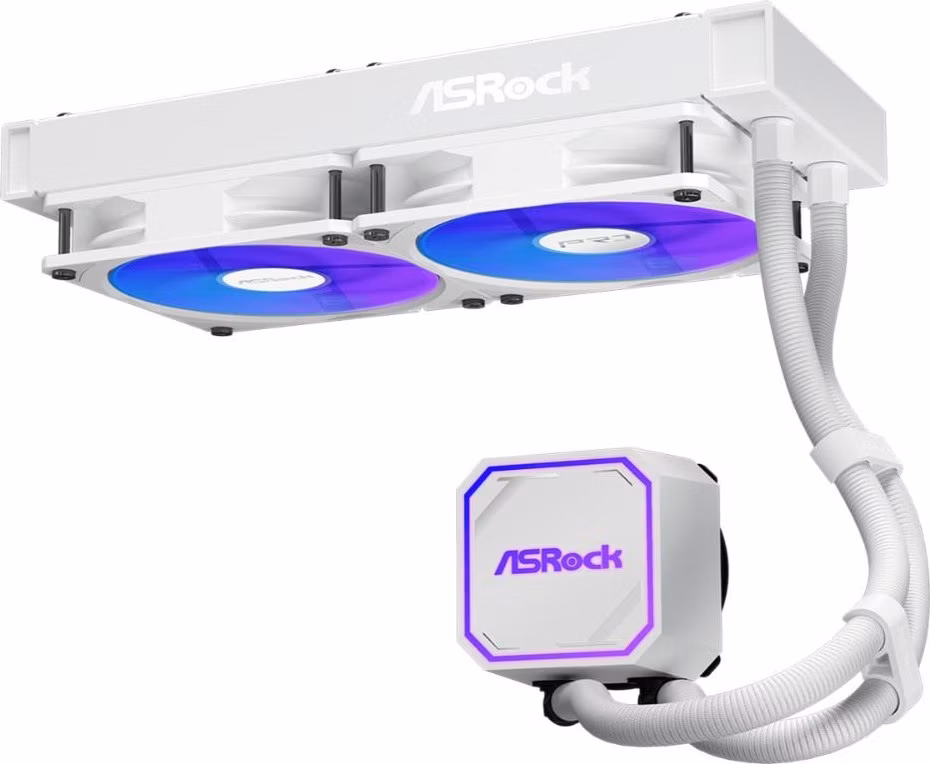 ASROCK Vodní chladič Pro White 240 ARGB, 2x120mm, LGA1851, AM5, bílá