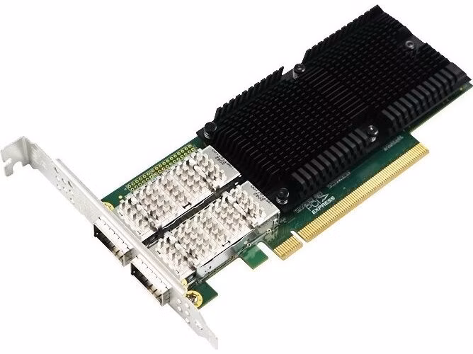 XtendLan PCI-E síťová karta, 2x 100Gbps QSFP28, Intel E810, PCI-E x16