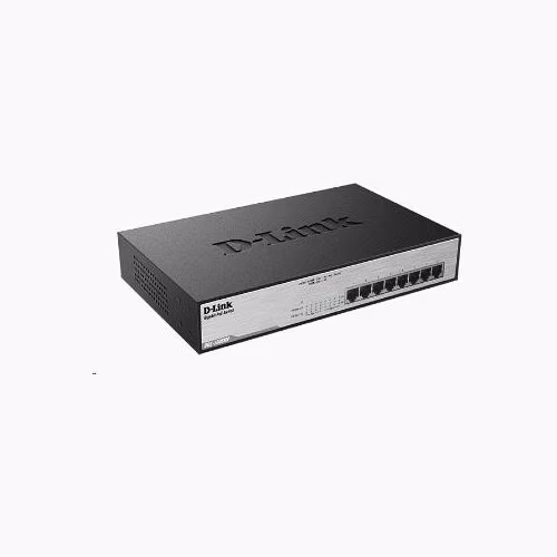 D-Link DGS-1008MP 8-portový gigabitový prepínač PoE, 8x Gigabit PoE RJ45, rozpočet PoE 140W