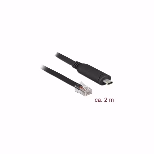 Delock Adaptér USB 2.0 Typ-C samec > 1 x Serial RS-232 RJ45 samec 2,0 m