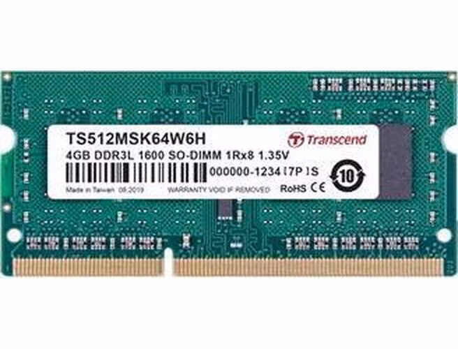 Transcend 4GB DDR3L SO-DIMM 1600 MHz CL11 1Rx8