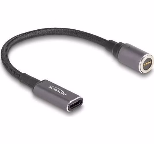 Delock Kabel na nabíjení laptopu, ze samice USB Type-C™ na magnetický osmipinový konektor, 15 cm