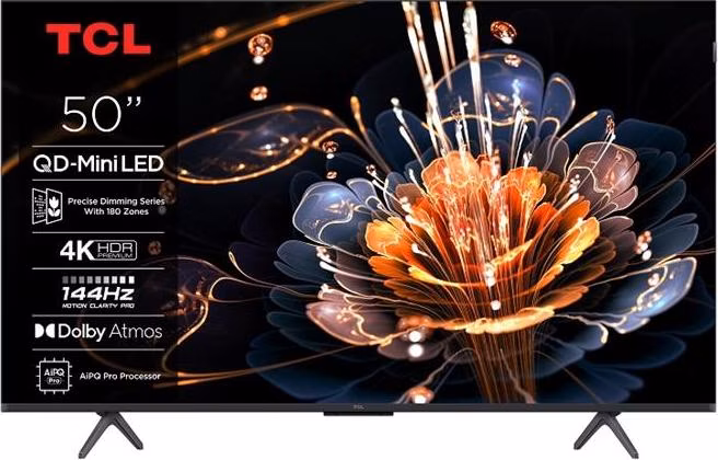 TCL 50C69K SMART TV 50" QLED/4K UHD/Mini LED/3xHDMI/2xUSB/LAN/GoogleTV
