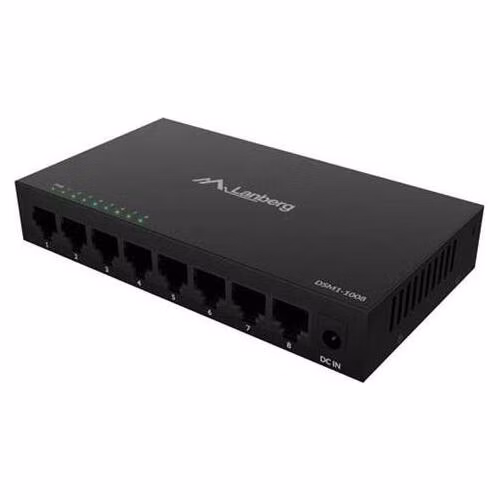 LANBERG SWITCH DSM1-1008 8X 1GB/S UNMANAGED GIGABIT ETHERNET DESKTOP 12V (KOVOVÝ KRYT)