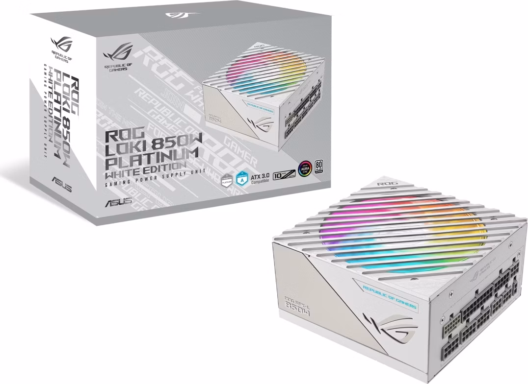 ASUS zdroj ROG Loki SFX-L 850W White Edition, 80+ Platinum, ARGB