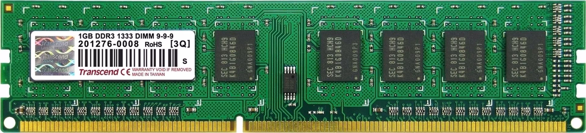 Transcend paměť 1GB DDR3 1333 U-DIMM 1Rx8