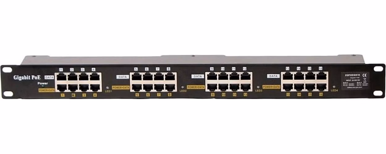 POE-PAN16-GB Gigabitový stíněný 16-portový PoE panel