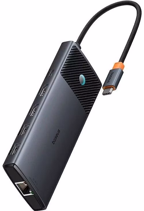Baseus Metal Gleam II Series 10v1 USB-C HUB Dokovacia Stanica Cosmic Black