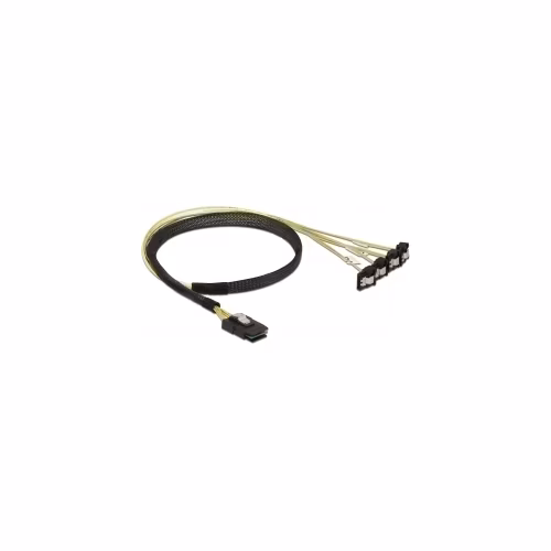 Delock Kabel Mini SAS SFF-8087 > 4 x SATA 7 pin samice 90° pravoúhlý 0,5 m