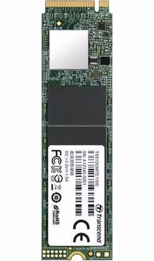 TRANSCEND MTE110S 512GB SSD disk M.2 2280, PCIe Gen3 x4 NVMe 1.3 (3D TLC), 1700MB/s R, 900MB/s W