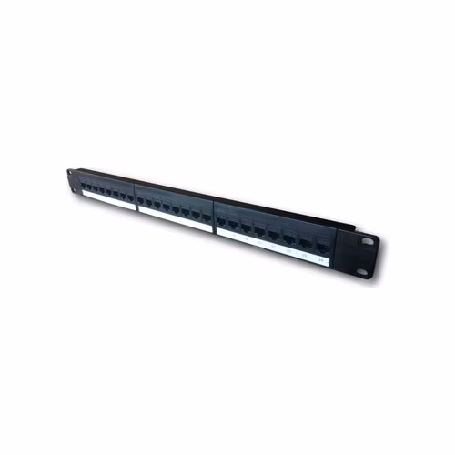 DATACOM Patch panel 19" UTP 24 port CAT5E DUAL 1U BK (24x1k) / VL