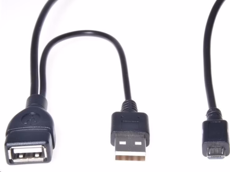 PREMIUMCORD USB redukčný kábel USB A/samec+USB A/samec - Micro USB/samec OTG