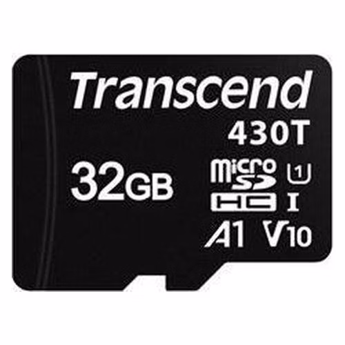Transcend 32GB microSDHC430T UHS-I U1 (Class 10) V10 A1 3K P/E paměťová karta, 100MB/s R, 70MB/s W, černá, tray balení