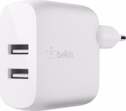 Belkin BOOST CHARGE™ Duální 24W USB-A nástěnná nabíječka, bílá