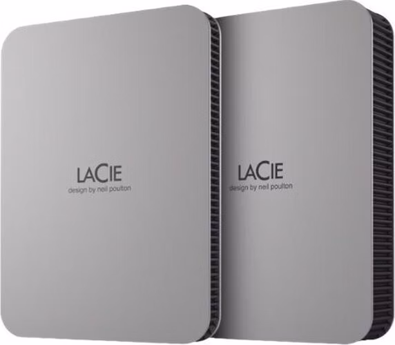 LACIE External Portable Hardrive 2TB USB 3.2 Gen 1 up to 5Gb/s USB-C, Space grey