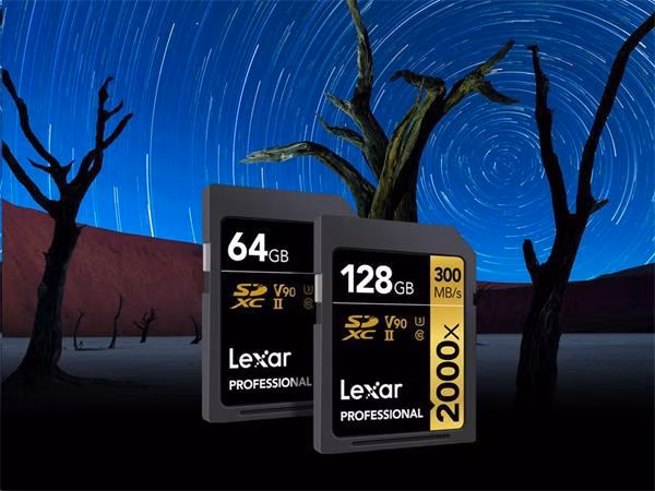32GB Lexar® Professional 2000x SDHC™ UHS-II cards, up to 300MB/s read 260MB/s write C10 V90 U3
