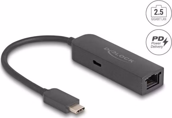 Delock Adaptér USB Type-C™ na 2,5 Gigabit LAN s Power Delivery 100 watt