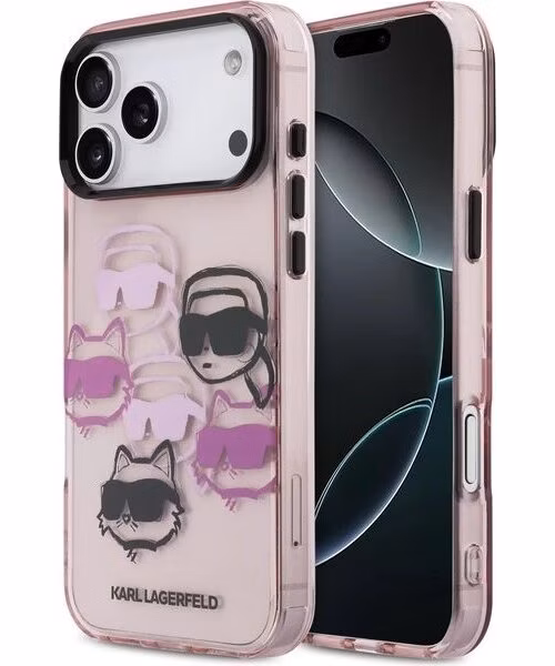 Karl Lagerfeld IML Multi K&amp;CH Heads kryt iPhone 17 Pro Max ružový