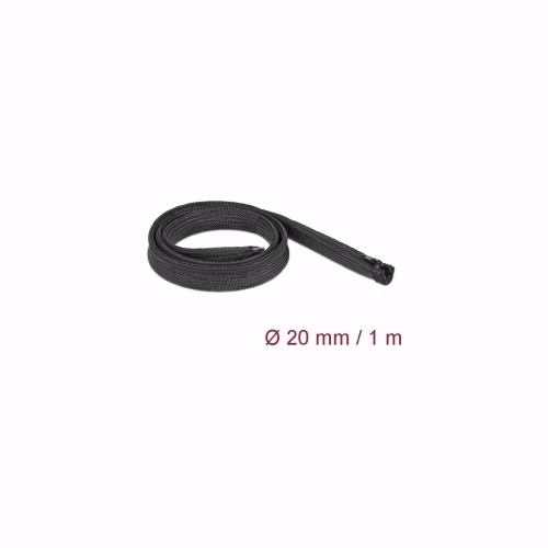 Delock Opletené opláštení se zipovým uzáverem, 1 m x 20 mm, cerné