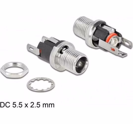 Delock Konektor DC 5,5 x 2,5 x 12,0 mm, zásuvková hlavice, pájecí verze