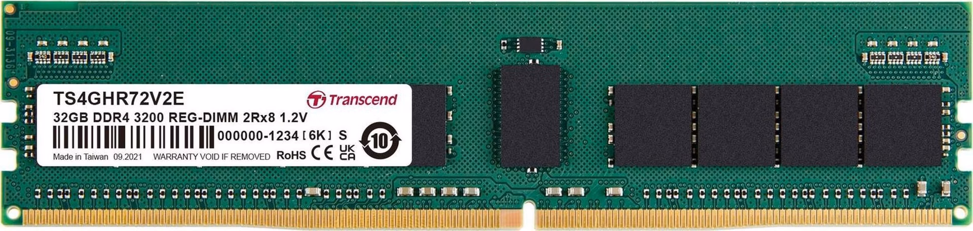 Transcend paměť 32GB Industrial ECC RDIMM DDR4 3200 2Rx8 CL22