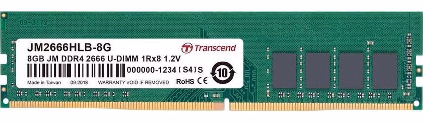 Transcend paměť 8GB DDR4 2666 U-DIMM (JetRam) 1Rx8 CL19