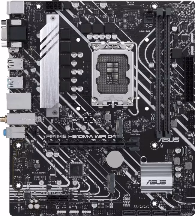 ASUS PRIME H610M-A WIFI D4 / H610 / LGA1700 / 2x DDR4 / 2x M.2 / HDMI / DP / VGA / WiFi / mATX