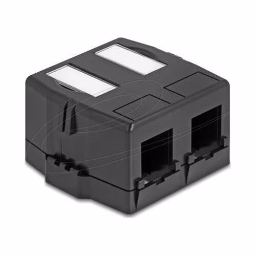 Delock Krabice Keystone k povrchové montáži, 2 port s magnetickým spodkem, černá
