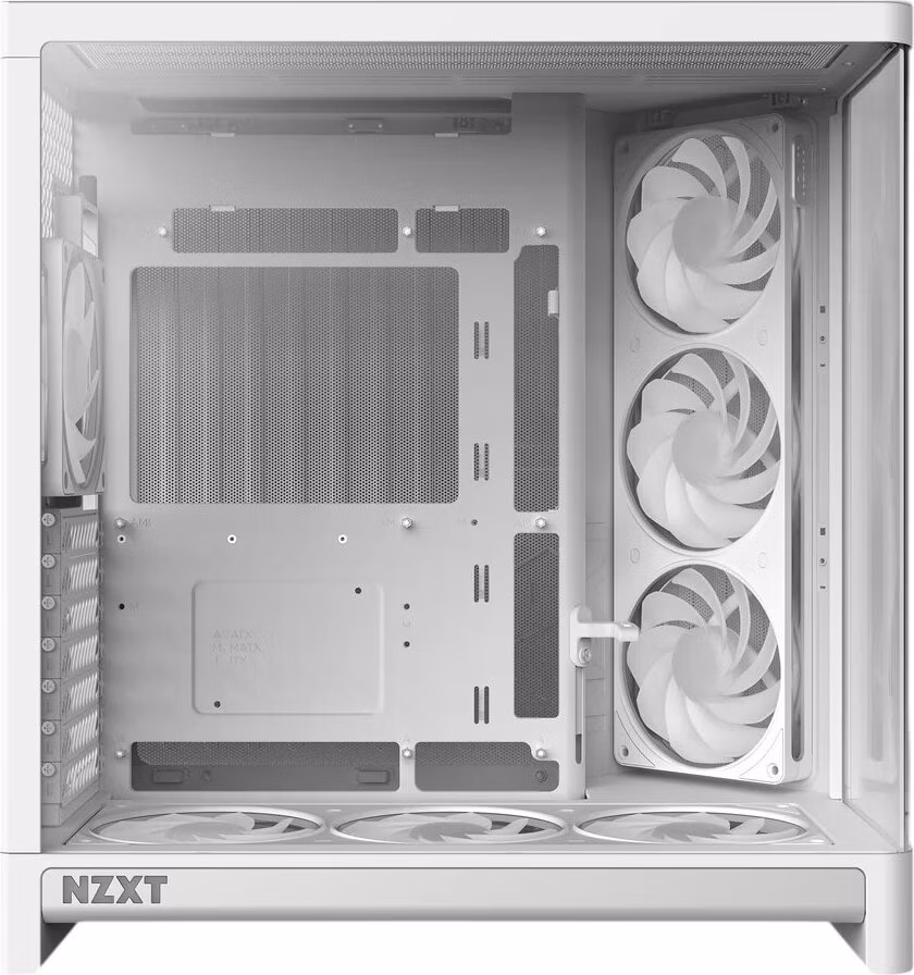 NZXT skříň H6 RGB dvoukomorová / MidT / 3x120mm RGB fan + controller / 2xUSB 3.2 / USB-C / zaoblená prosklená / bílá