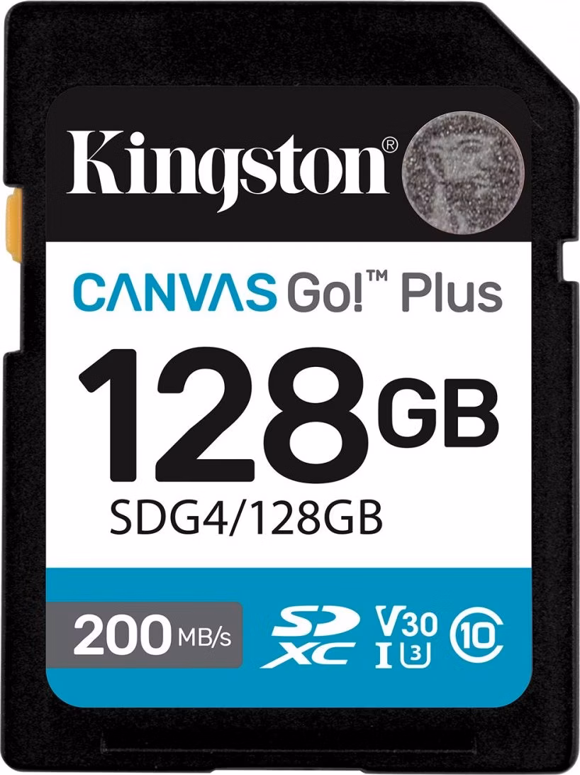 Kingston SDXC karta 128GB Canvas Go! Plus, R:200/W:160MB/s, Class 10, UHS-I, U3, V30