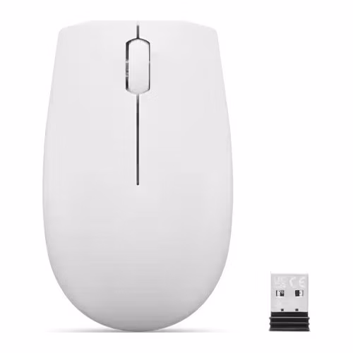 Lenovo 300 Wireless Compact/Kancelářská/Optická/1 000 DPI/Bezdrátová USB/Bílá