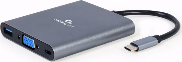 GEMBIRD CABLEXPERT Kabel USB-C 6-in-1 multi-port adapter (Hub3.1 + HDMI + VGA + PD + čtečka karet + stereo audio)