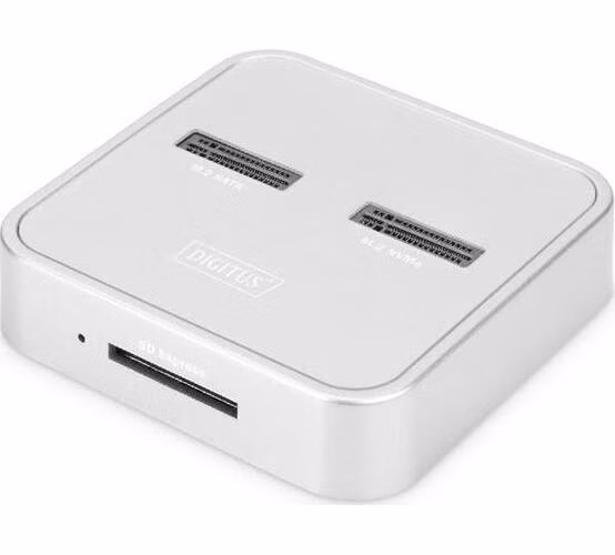 DIGITUS DoKovací stanice M.2 NVMe + M.2 SATA SSD se čtečkou karet SD Express, USB-C